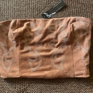 Lucky & Blessed Tan Strapless Top